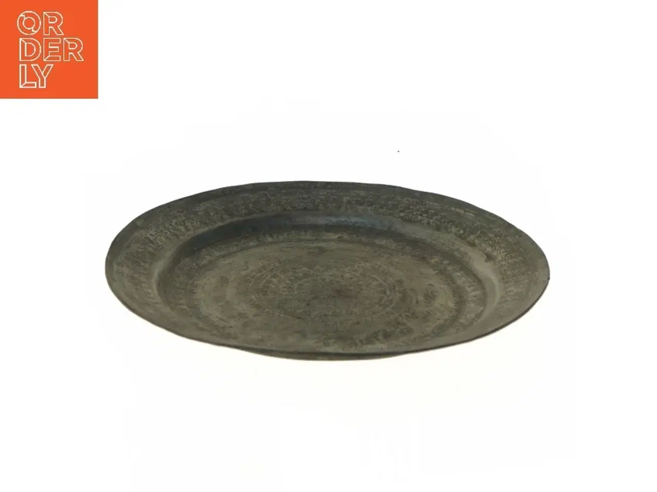 Billede 3 - Dekorativ antik må metalbakke (str. 23,5 cm)