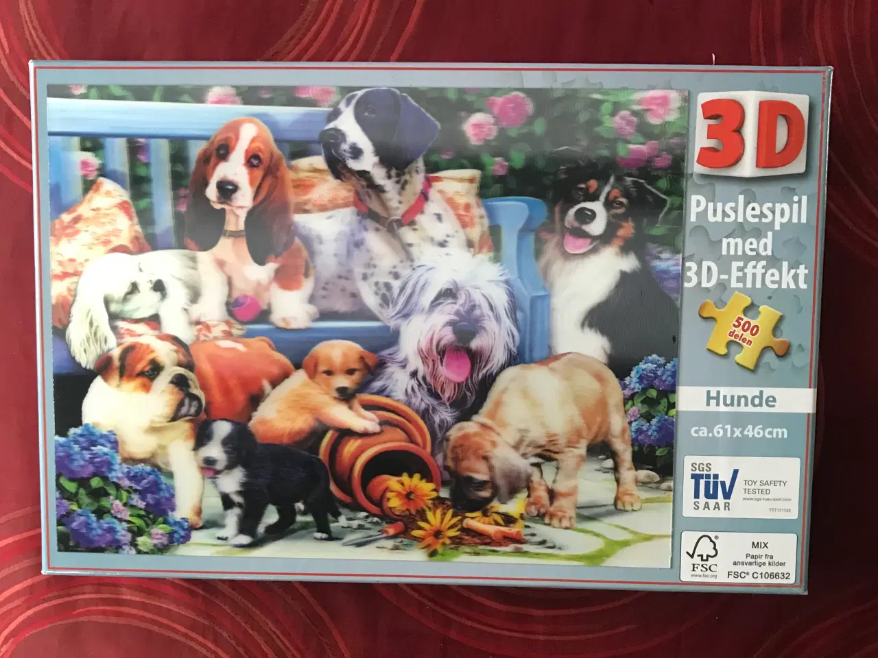 Billede 1 - 3 D puslespil 500 brikker. Med hunde. 