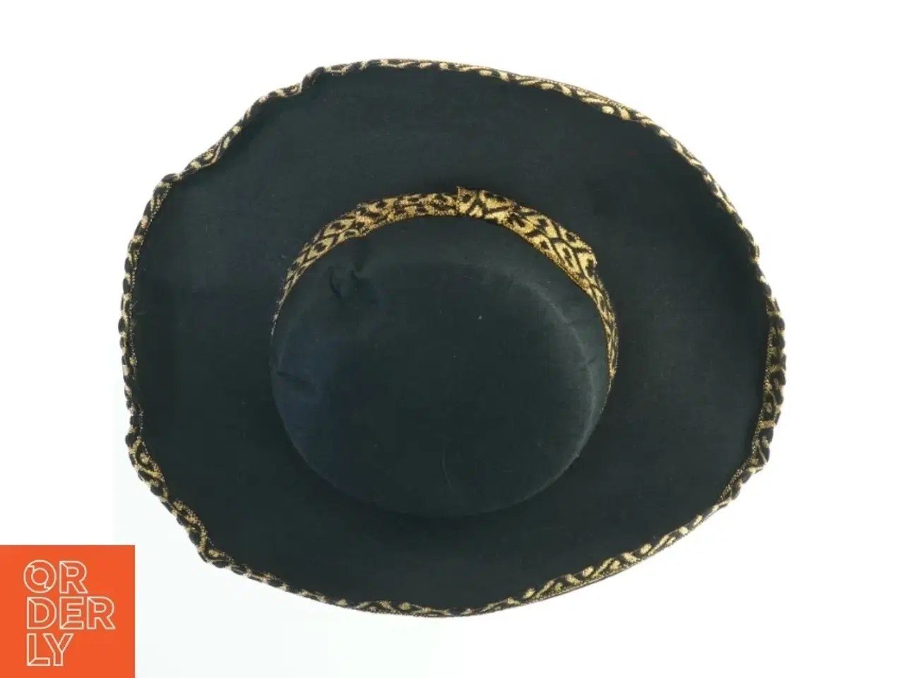 Billede 2 - Sort cowboyhat med guldbånd (str. Ø 40. cm)