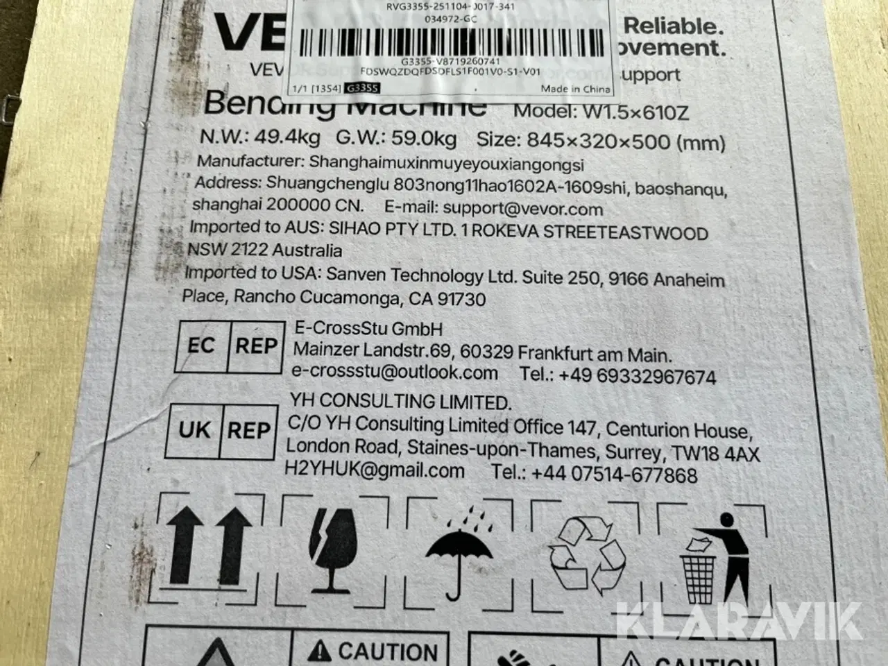 Billede 11 - Pladebukker Vevor W1.5x610Z