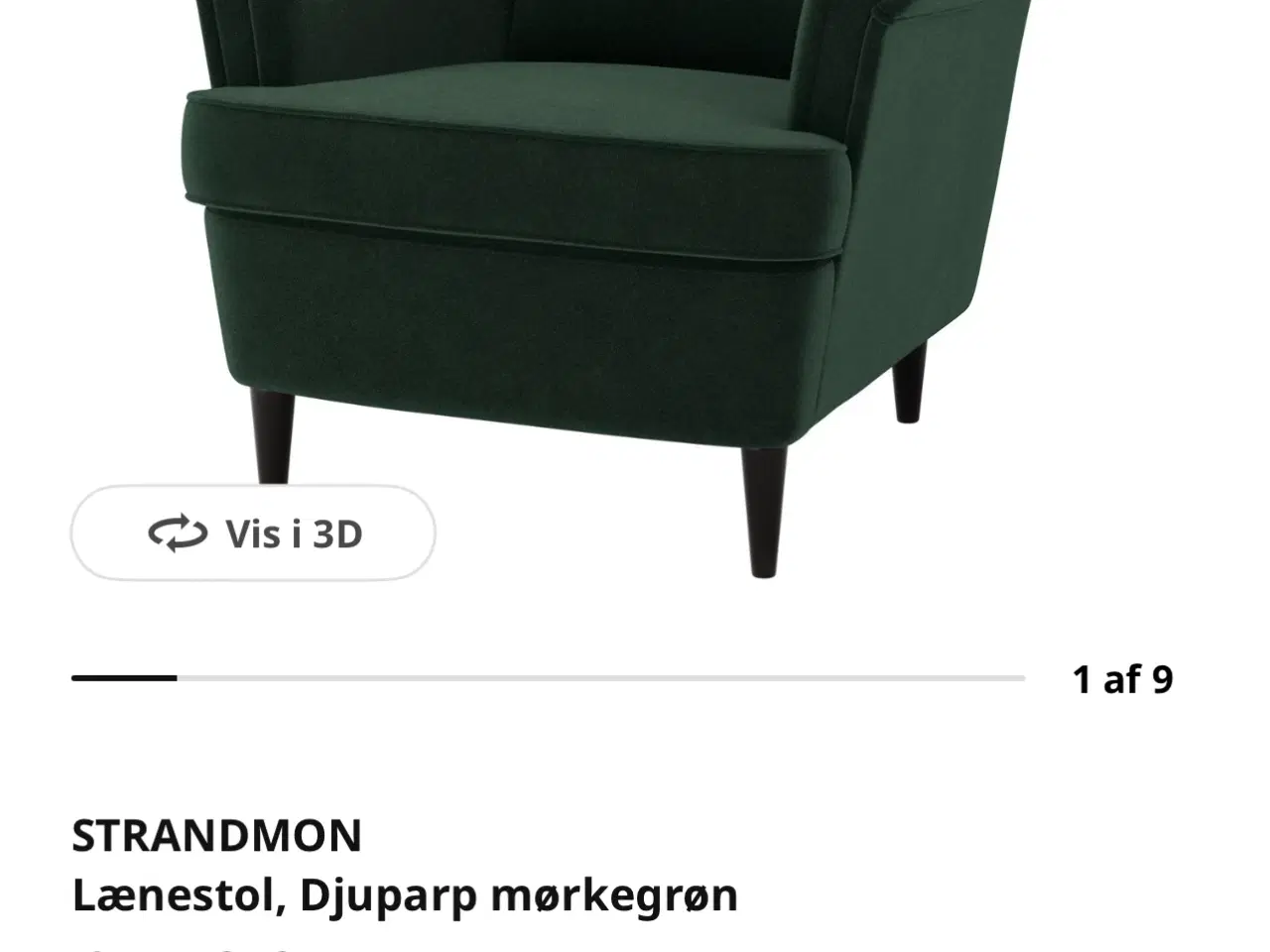 Billede 2 - Velour i grøn lænestol