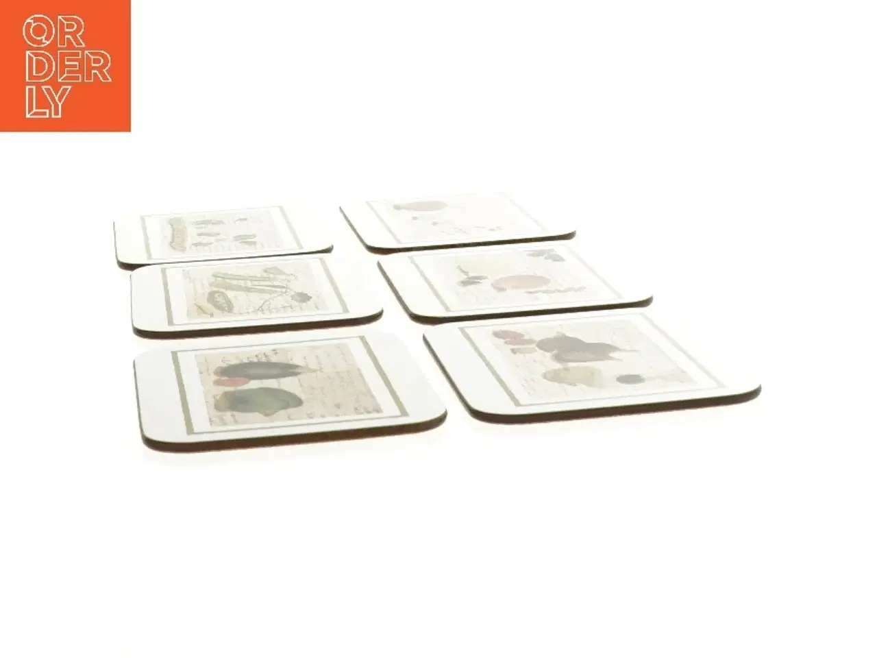 Billede 3 - Bord brikker med frugt- og grøntsagsmotiver (str. 11,5 x 9,5 cm)