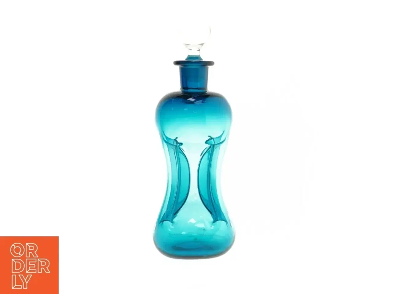 Billede 2 - Sæt af blå glasflasker (str. 27 og 14 cm)