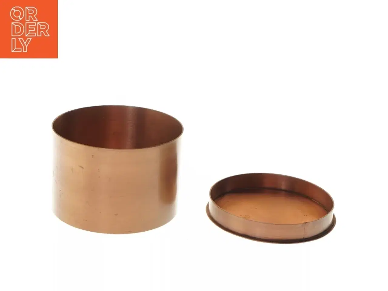 Billede 5 - Rund metalopbevaringsboks (str. Ø 12 cm længde 8,5 cm)