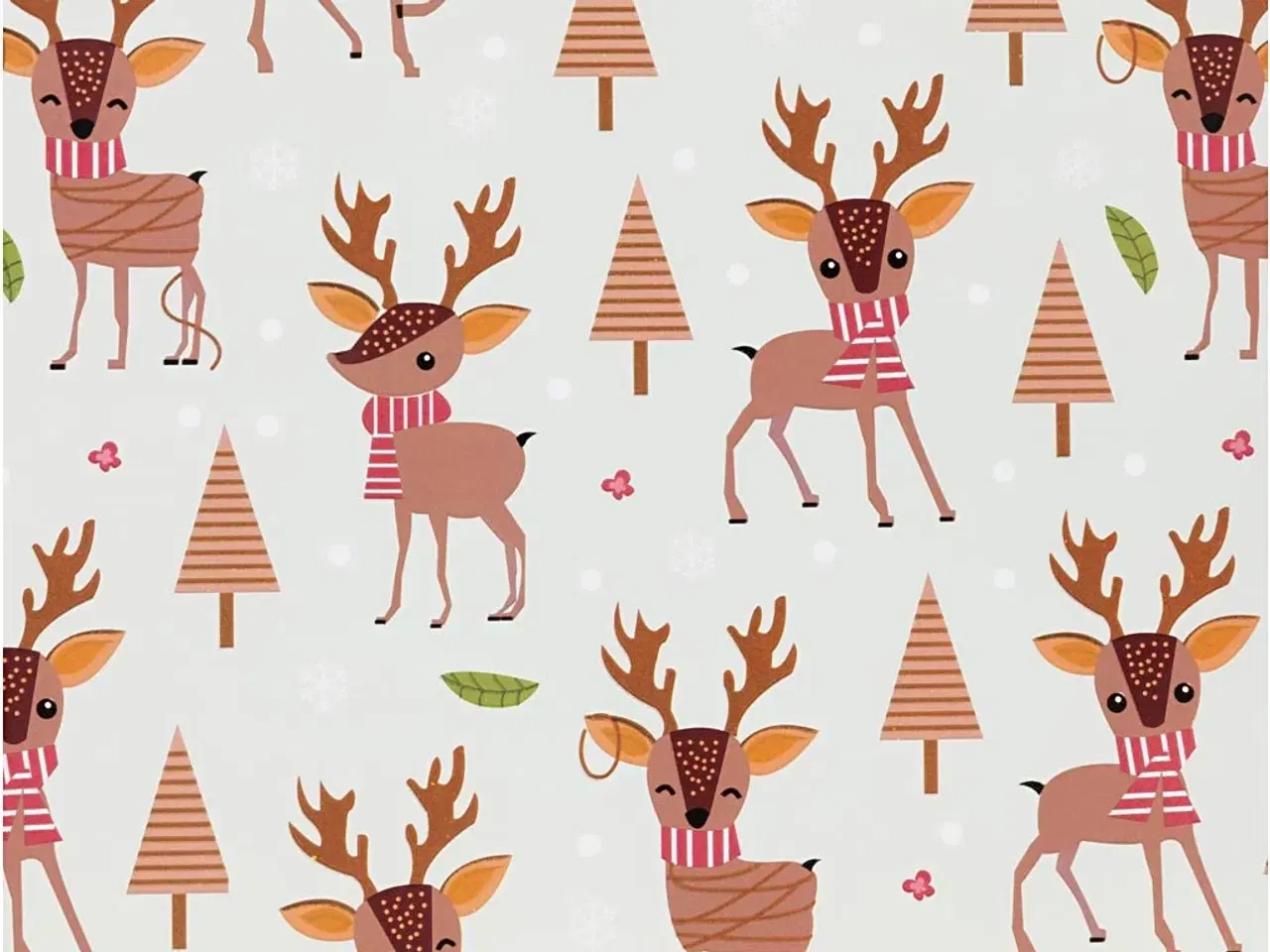 Billede 1 - Isblåt Gavepapir med Rensdyr - 50 cm x 5 m