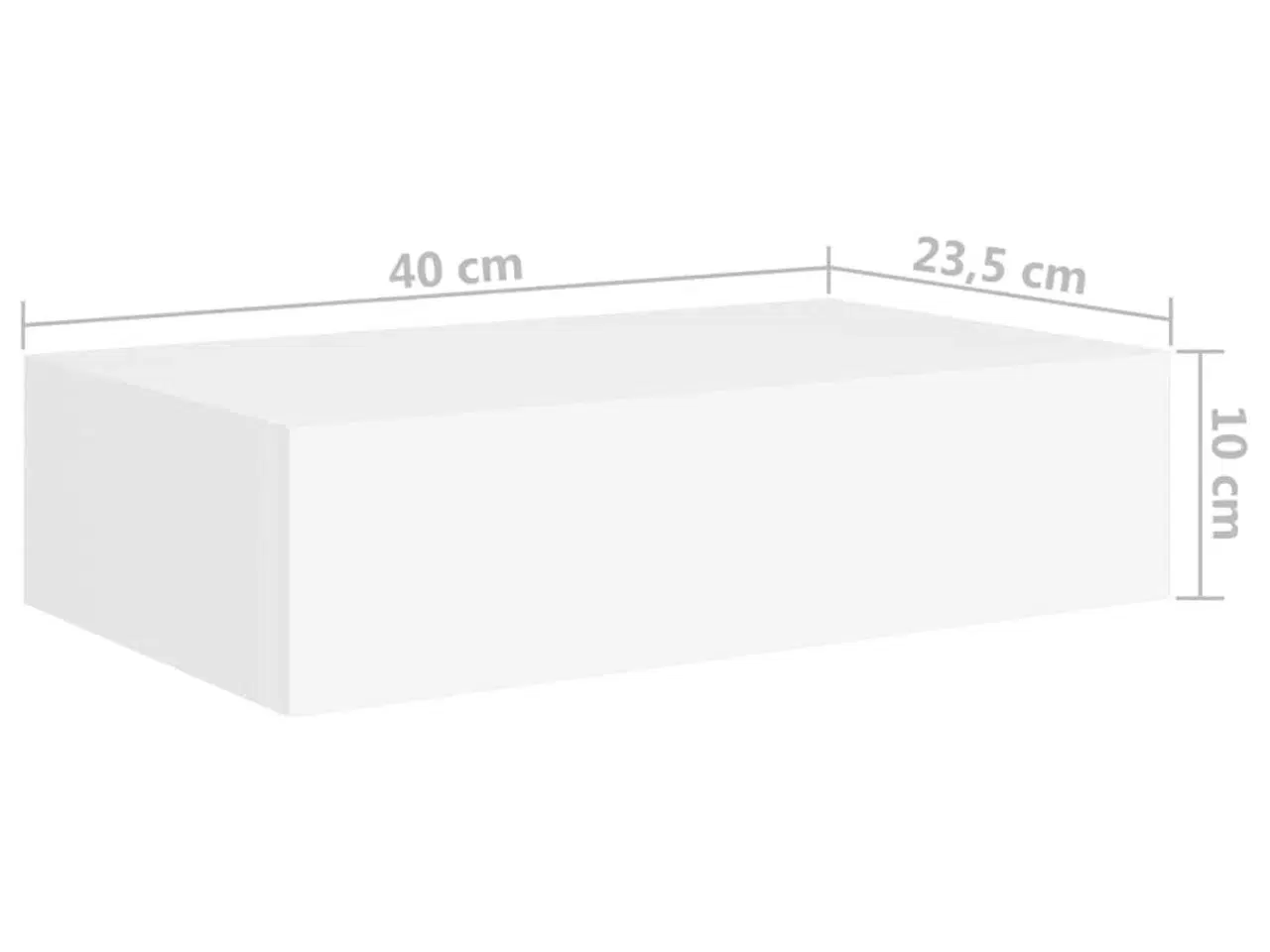Billede 10 - Væghylder med skuffer 2 stk. 40x23,5x10 cm MDF hvid