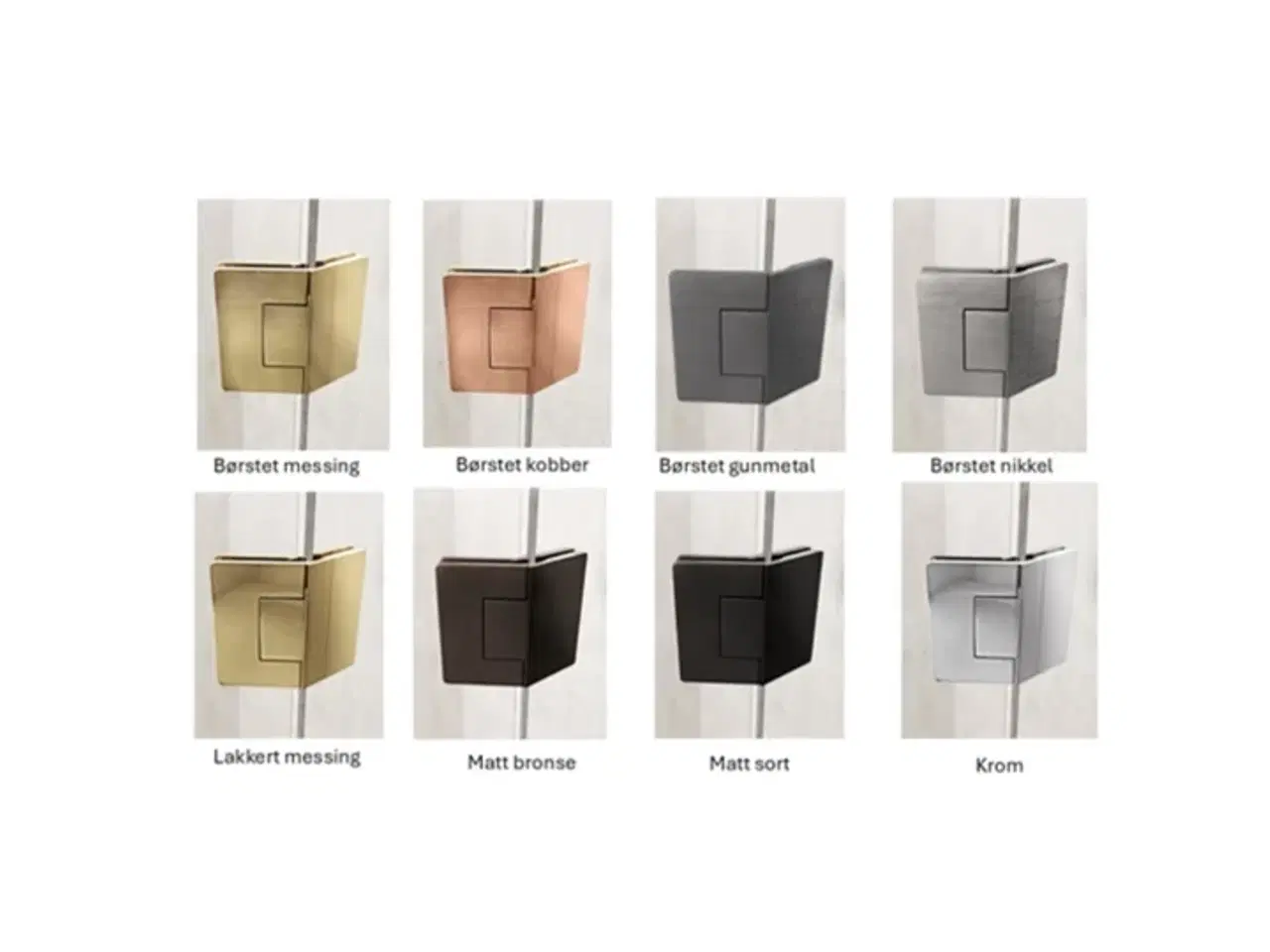 Billede 1 - DLA30 Lucca 30 dobbelt svingdøre, 8mm Brun glas, Krom hængsler