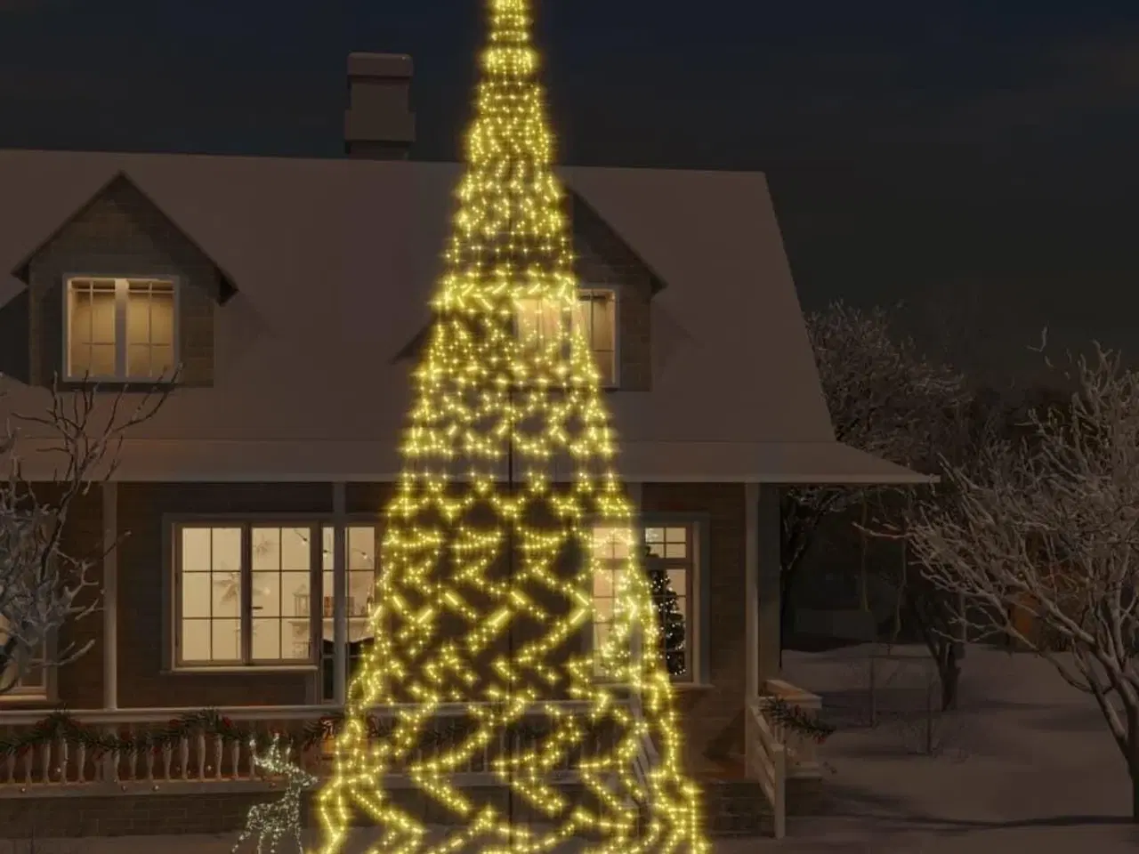 Billede 1 - Juletræ til flagstang 3000 LED'er 800 cm varmt hvidt lys