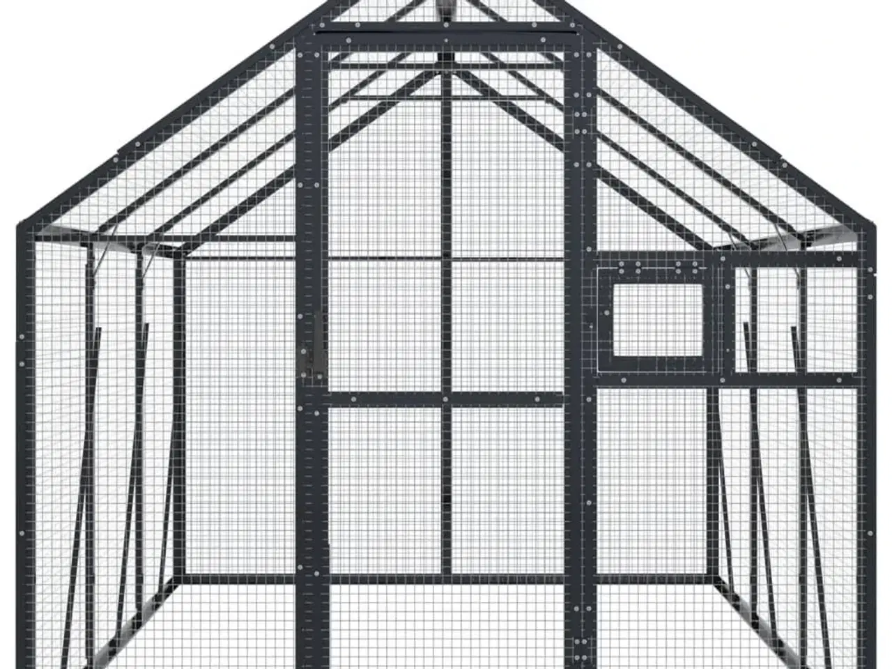 Billede 3 - Voliere 1,79x3x1,85 m aluminium sølvfarvet