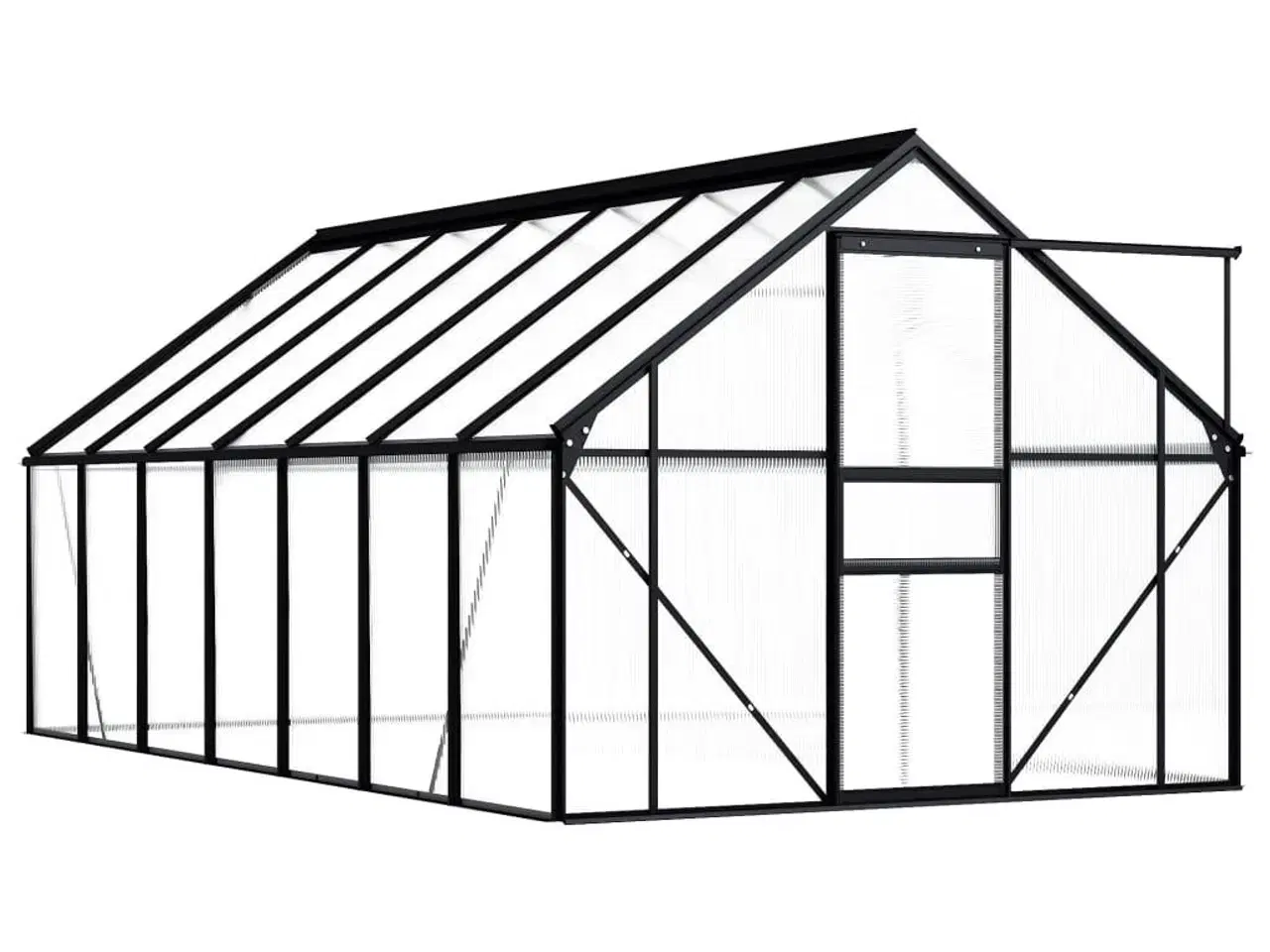 Billede 2 - Drivhus 8,17 m² aluminium antracitgrå