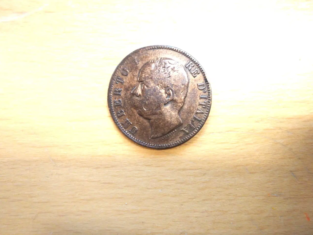 Billede 4 - 1893 Italiensk Kobbermønt 10 Centesimi 