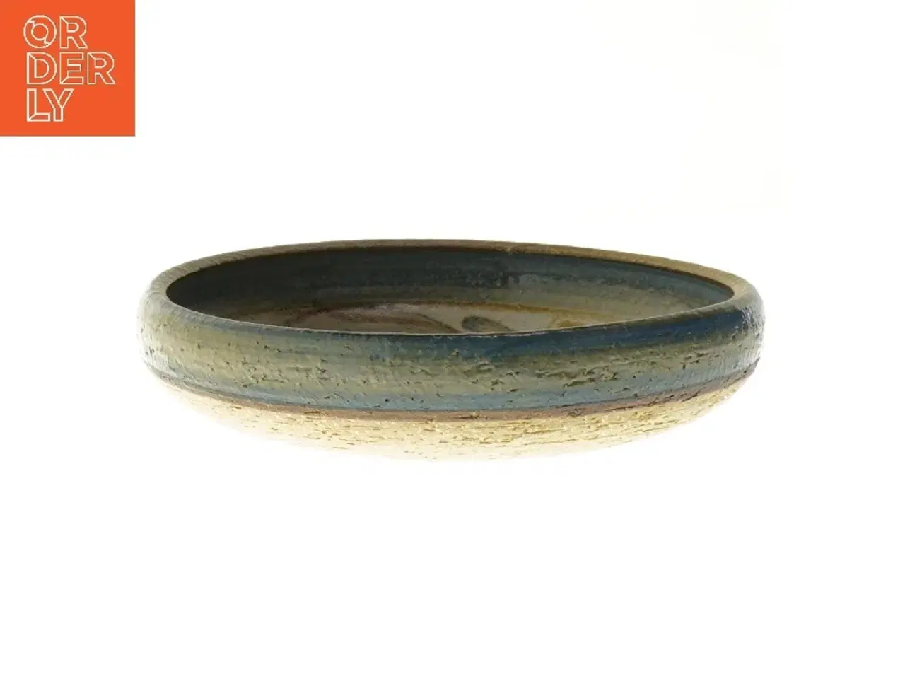 Billede 2 - Keramisk skål med blomstermønster fra Bornholm Danmark Stentøj (str. Ø 18 cm)