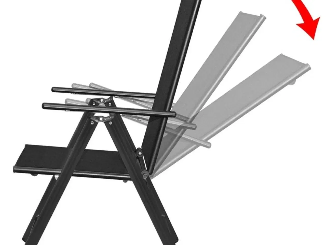 Billede 5 - Foldbare havestole 4 stk. aluminium og textilene sort