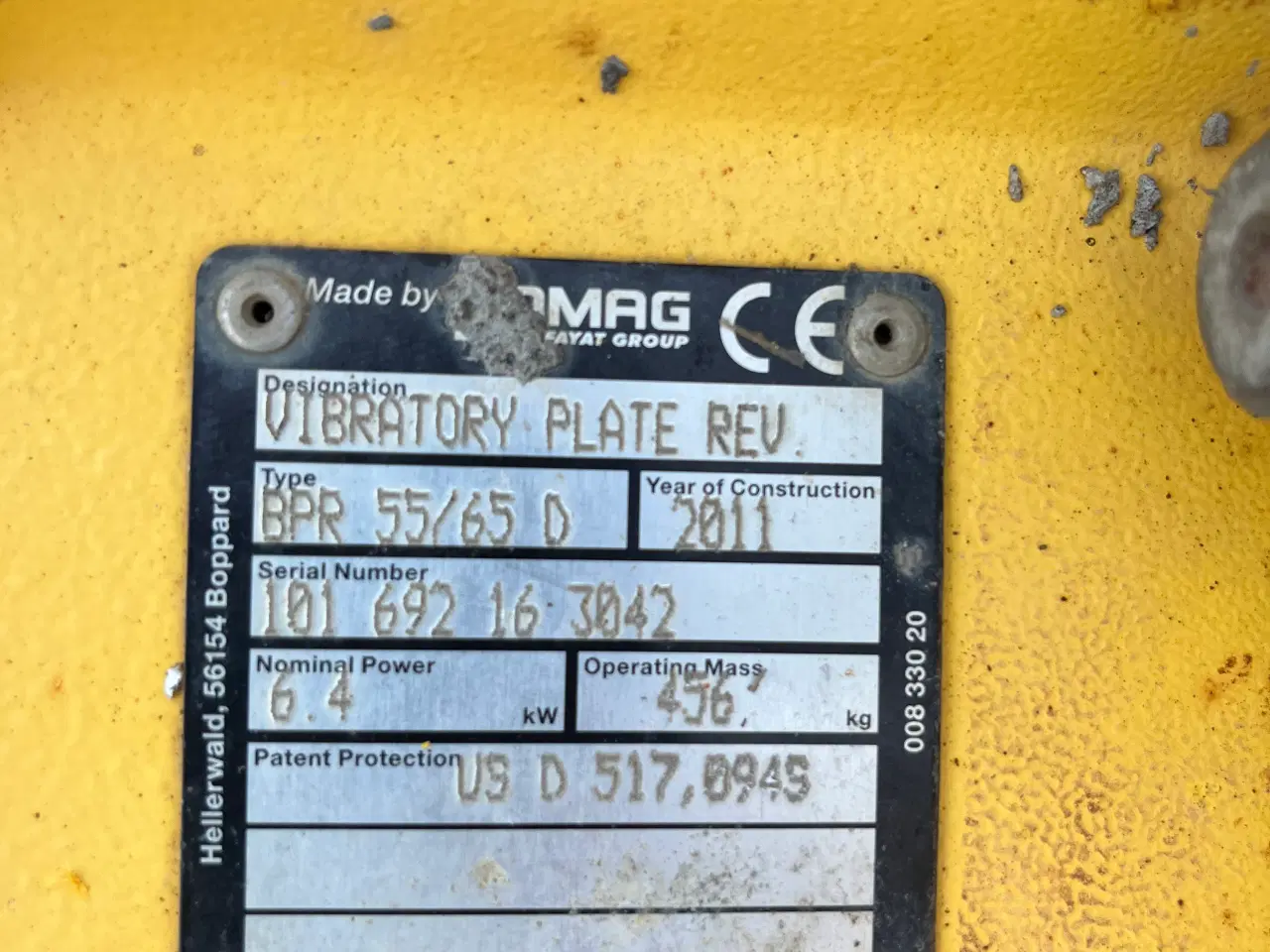 Billede 3 - Bomag BPR 55/65 D 456kg diesel pladevibrator.