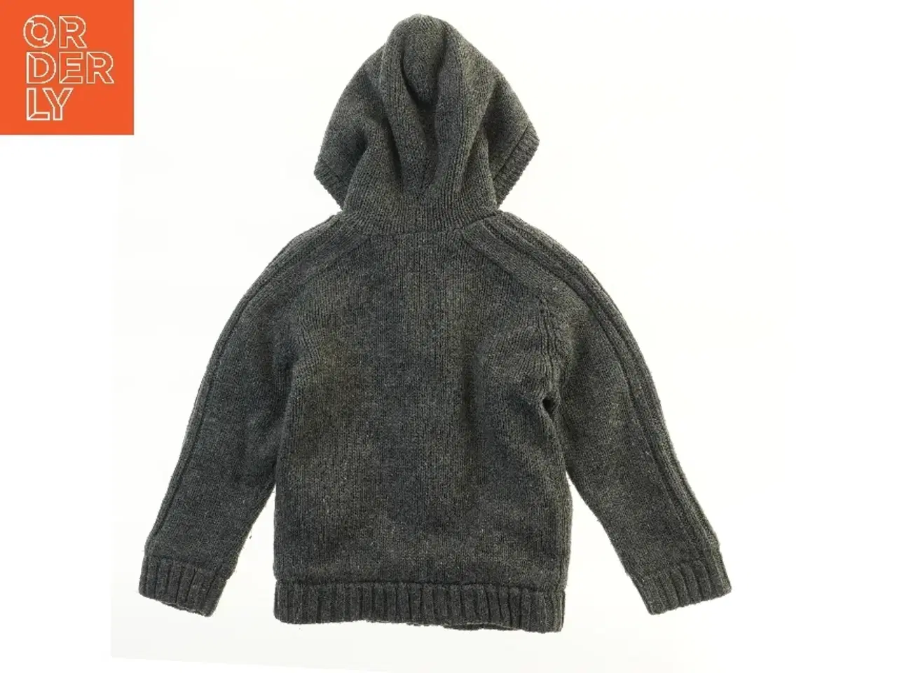 Billede 2 - Strikket hættetrøje med lukning og lommer (str. 122)