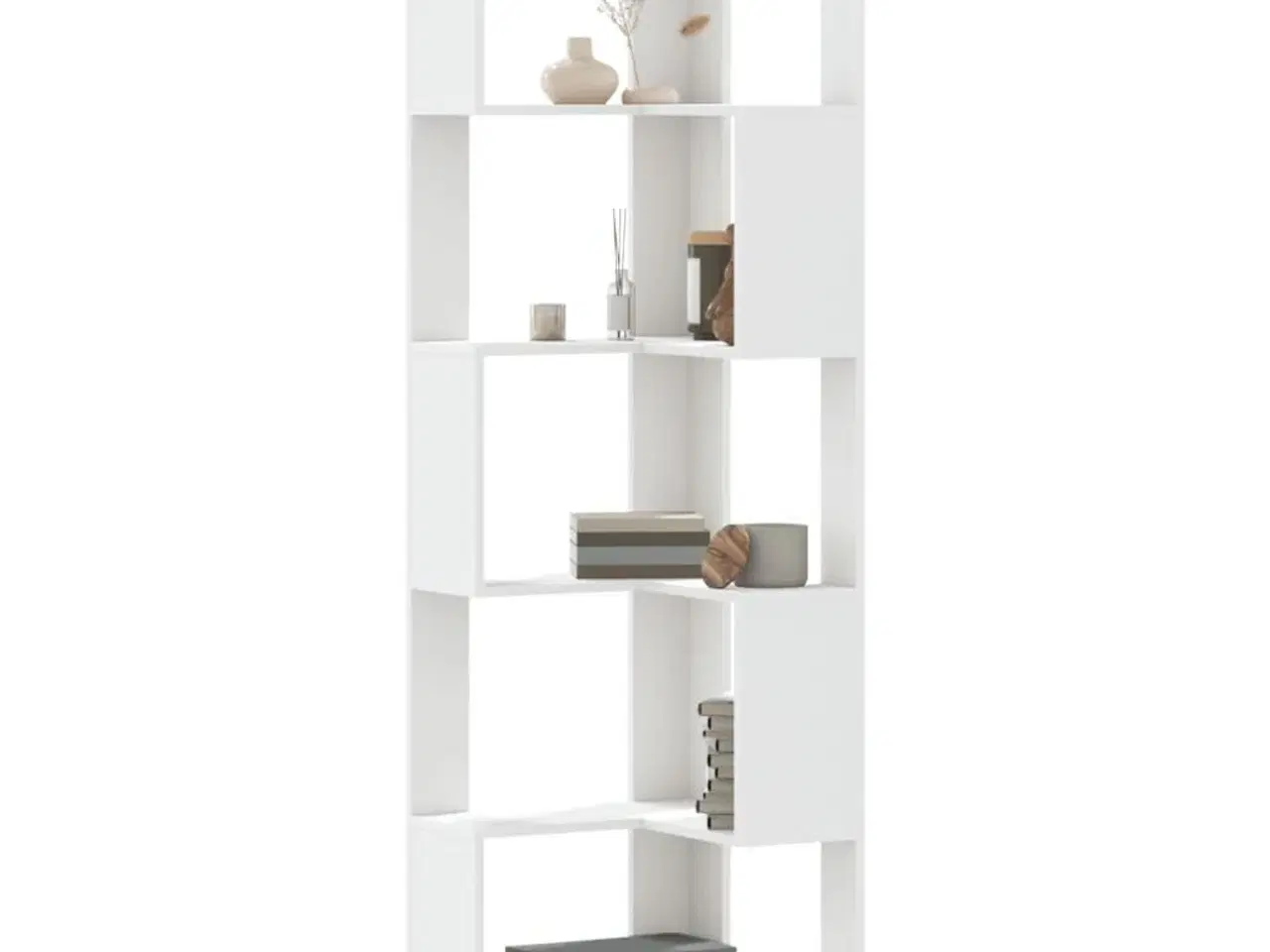 Billede 1 - Bogreol til hjørne 50x50x179 cm 5 hylder konstrueret træ hvid