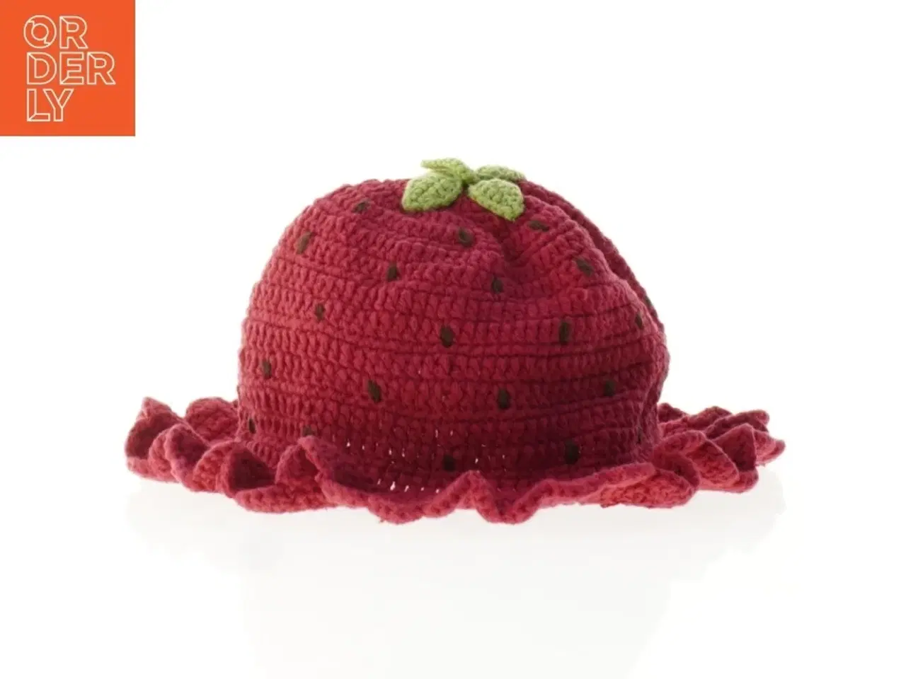 Billede 1 - Hæklet jordbær hue fra Gymboree (str. 18 til 24 mdr)