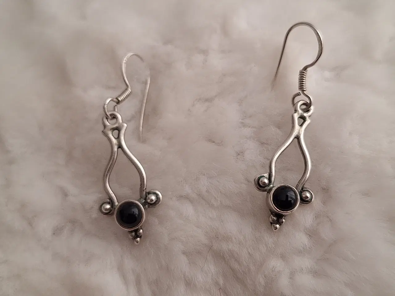 Billede 1 - Smukke 925 sterlingsølv sort onyx øreringe