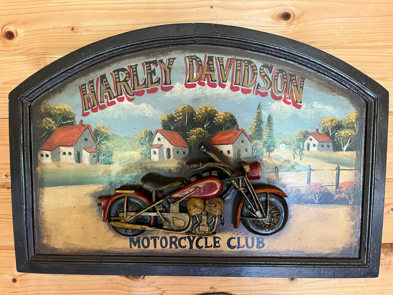 Billede 1 - Flot Harley Davidson træskelt.