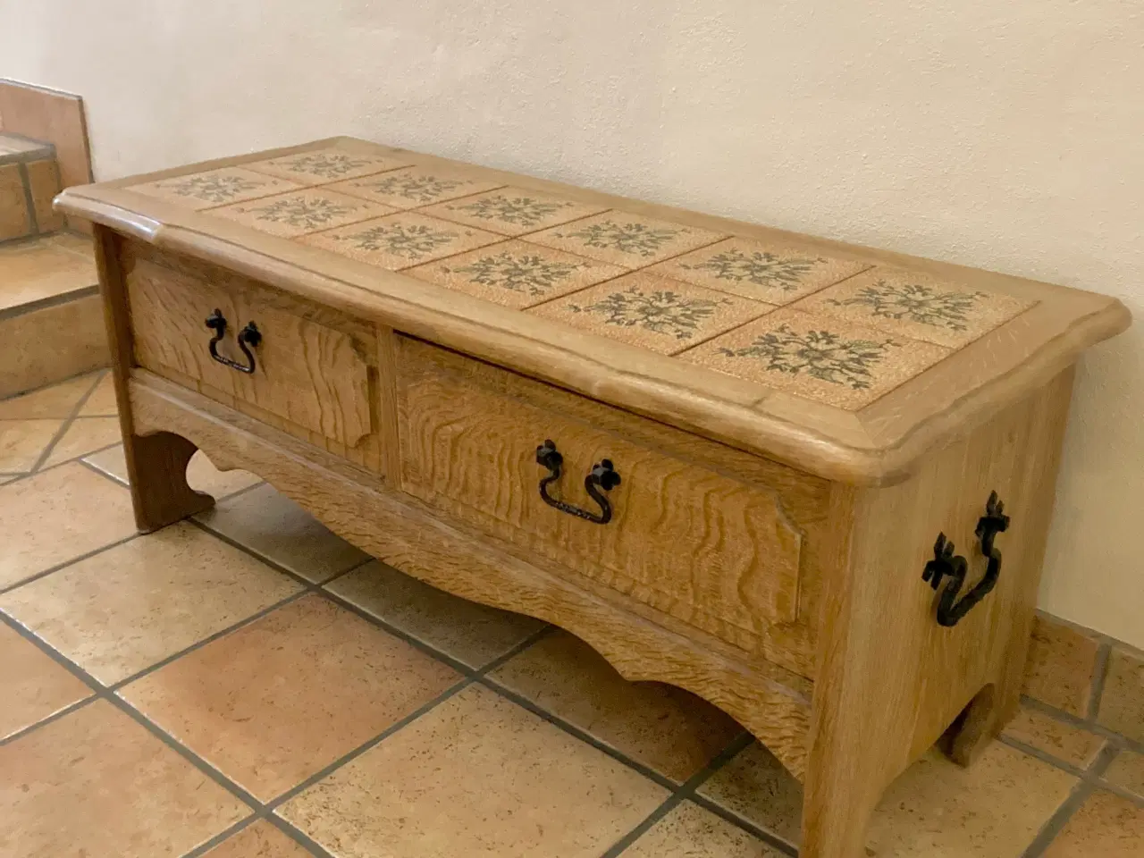 Billede 6 - Kommode massiv eg, 1970’erne 2 skuffer Håndlavede