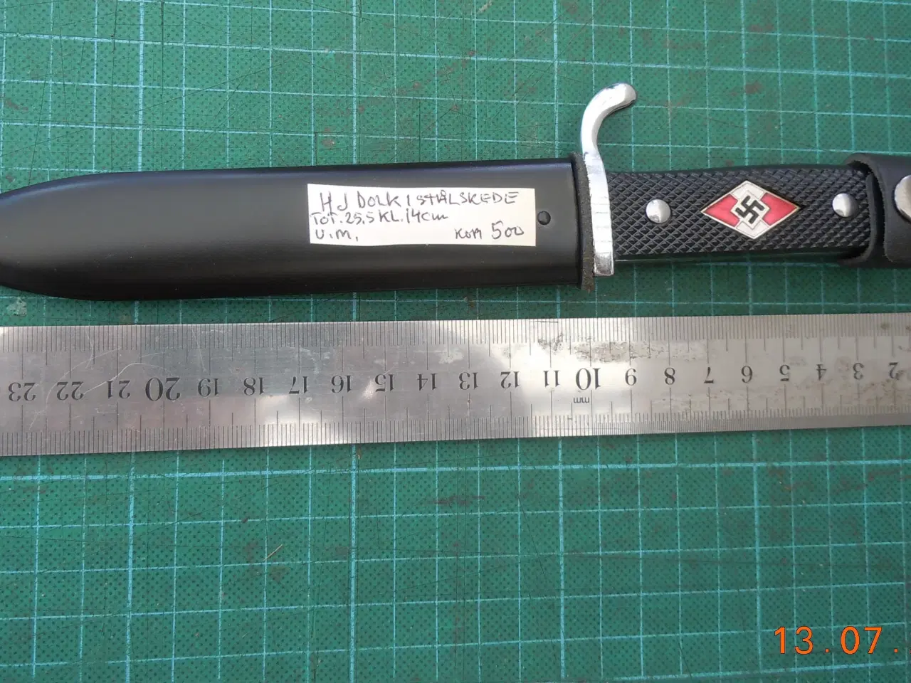 Billede 1 - H J Kniv i stålskede.