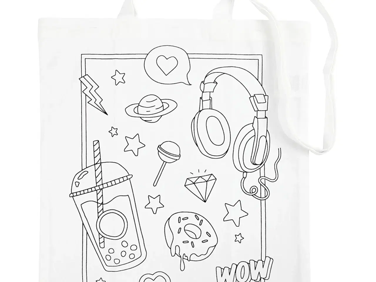 Billede 1 - Kreativ Hvid Mulepose i 100% Bomuld, 38x42 cm