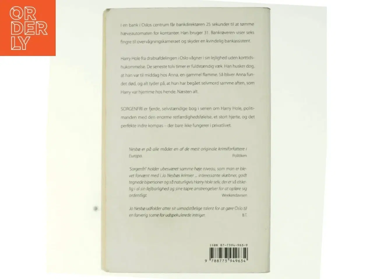 Billede 3 - Sorgenfri af Jo Nesbø (Bog)