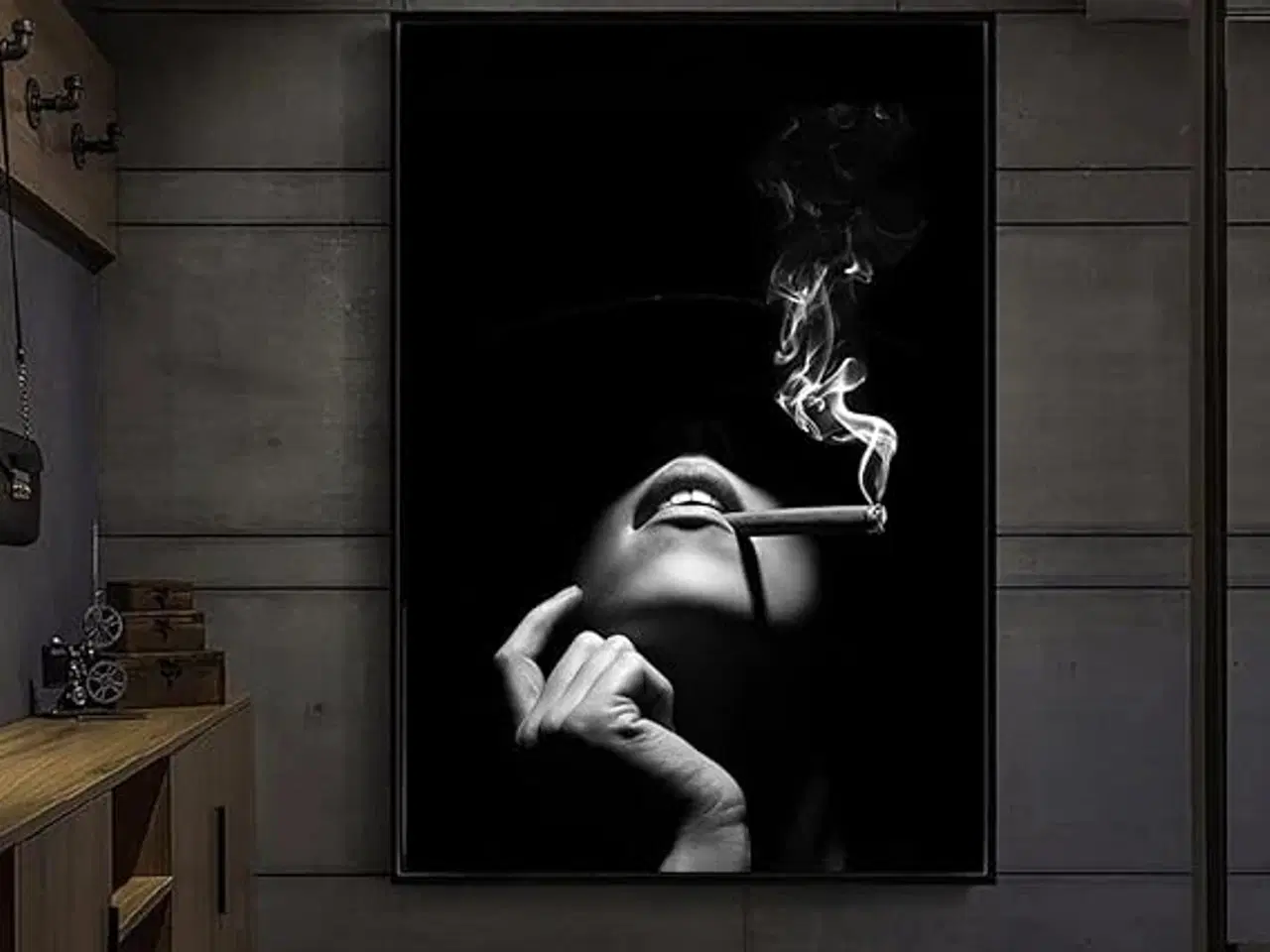 Billede 1 - * Lærredsmaleri/tryk; Smoking