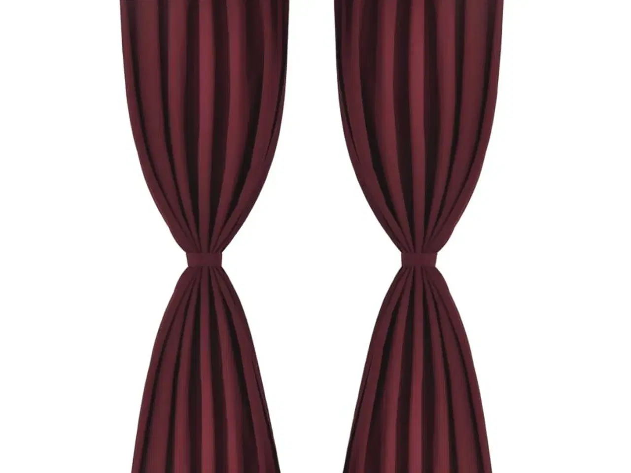 Billede 2 - Gardiner i mikro-satin med løkker 2 stk. 140 x 175 cm bordeaux-rød