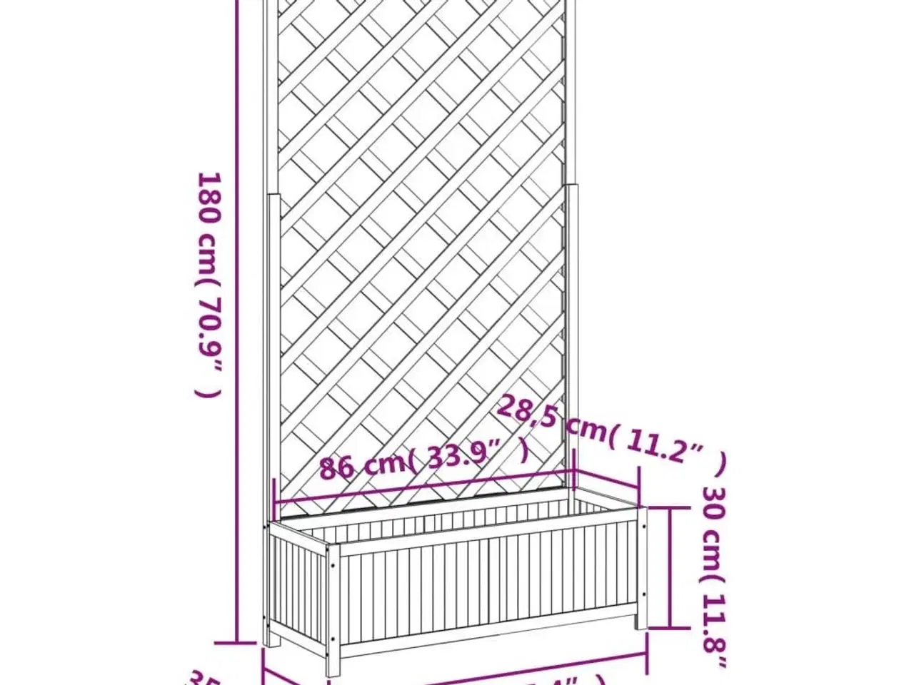 Billede 8 - Plantekasse med espalier massivt grantræ sort