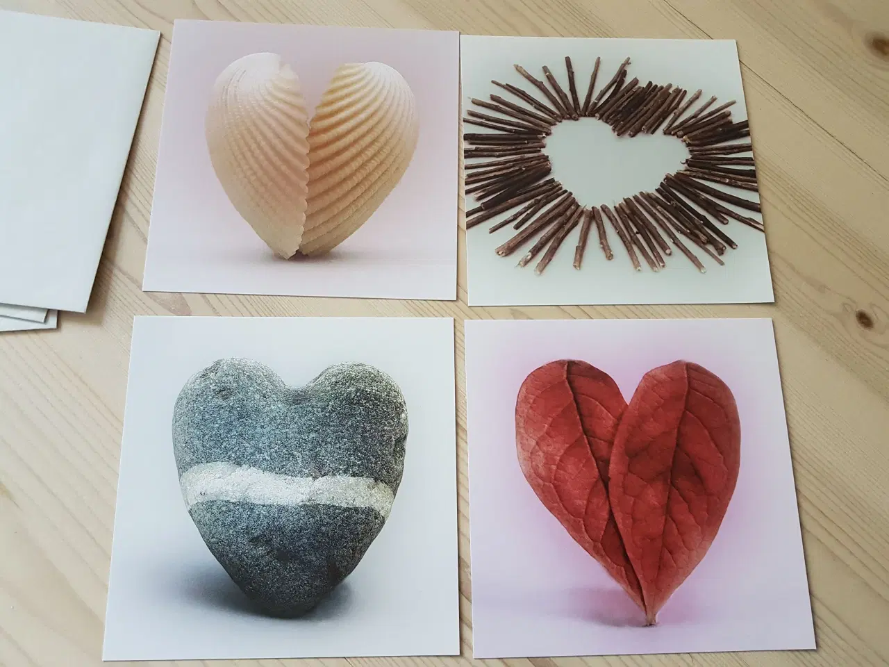 Billede 2 - 4 kort med hjerter