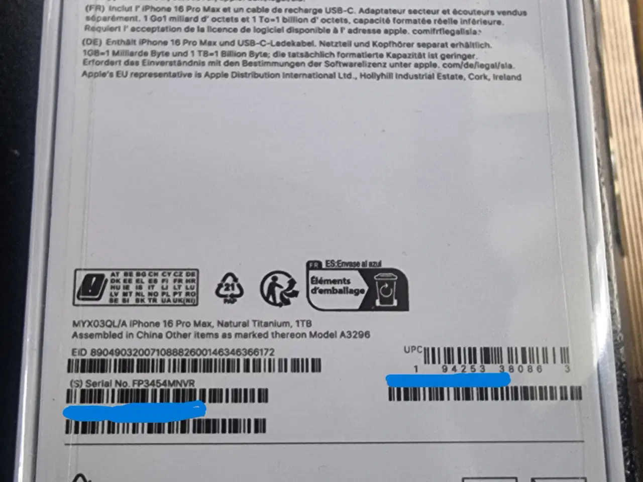 Billede 2 - iphone 16 pro max titanium 1tb model a3296