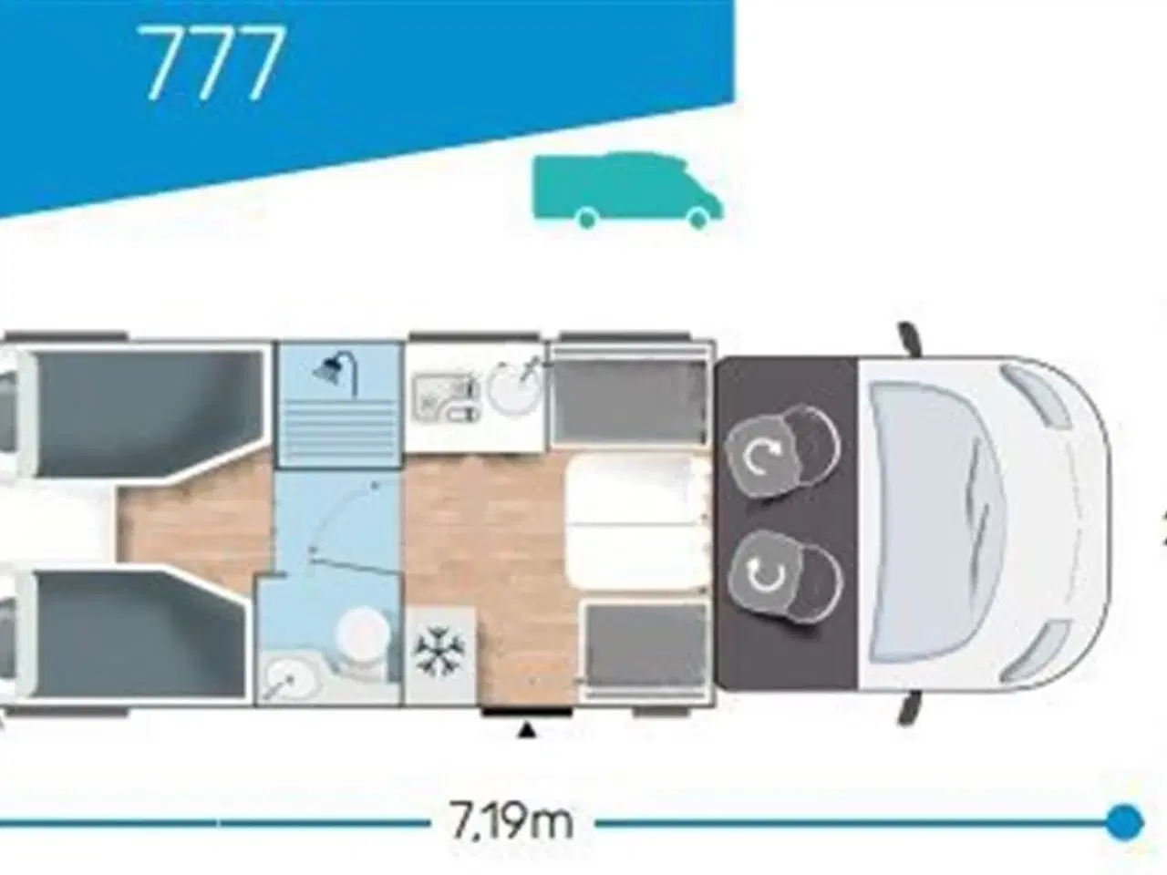 Billede 4 - 2024 - Chausson Titanium 777GA ULTIMATE   Enkeltsenge, lounge, siddegruppe, opredning i siddegruppen. 170HK Aut, markise, solceller mmm