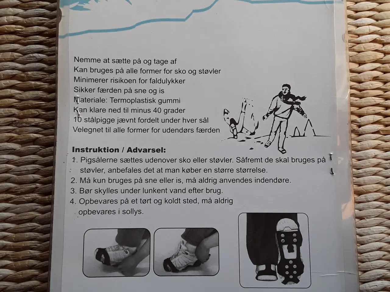 Billede 2 - NYE såler med pigge str L / 39-46 til god fodfæste