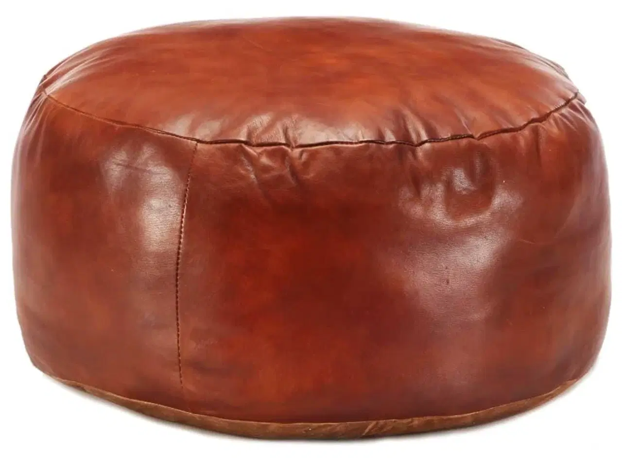 Billede 1 - Puf 60 x 30 cm ægte gedeskind gyldenbrun