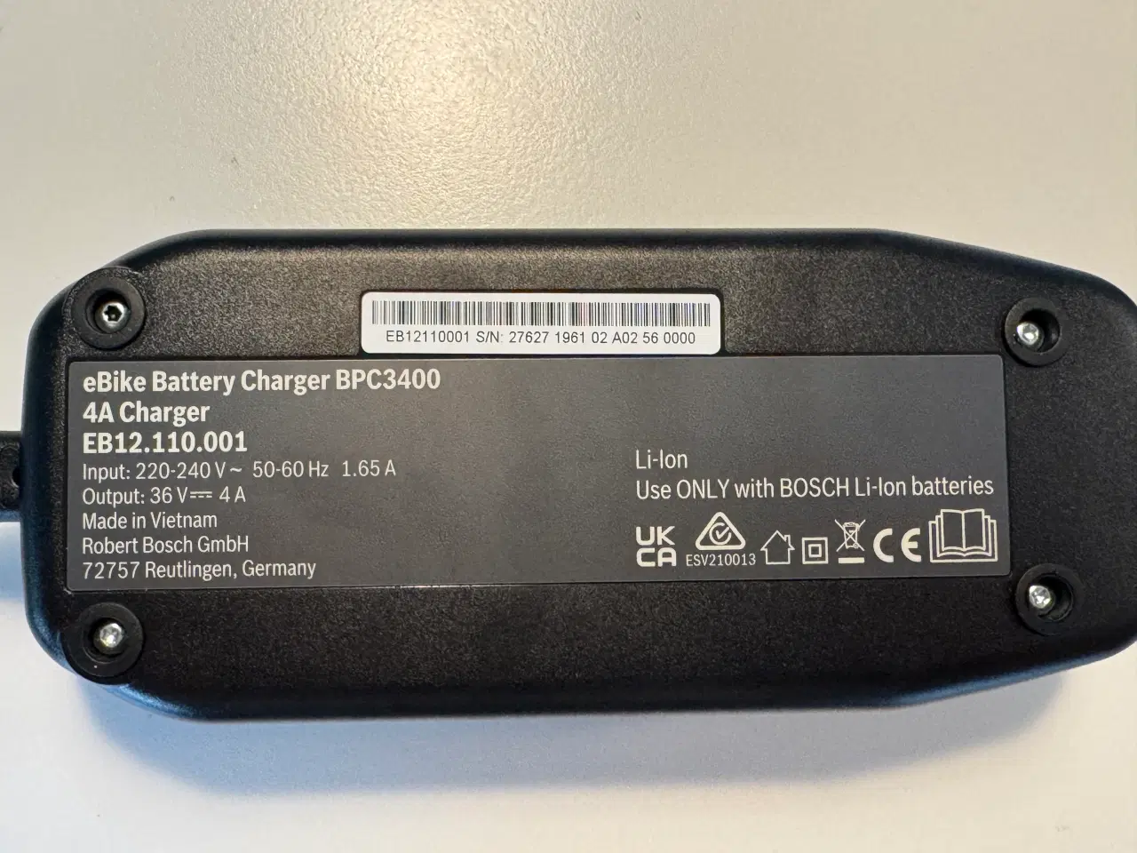 Billede 3 - Bosch Smart System Oplader til elcykel, 4Ah
