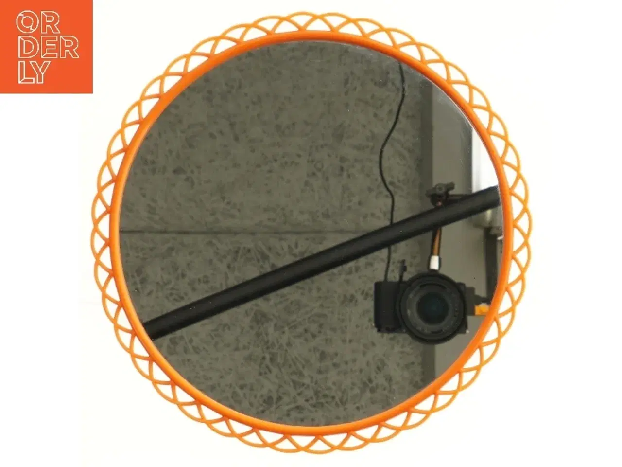 Billede 1 - Vintage Rund orange spejl (str. 27,5 cm)