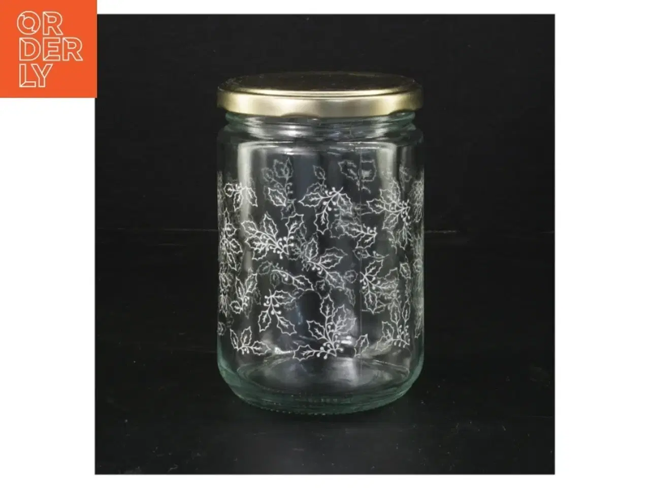 Billede 1 - Dekorativ glasbeholder med låg (str. 13 cm)