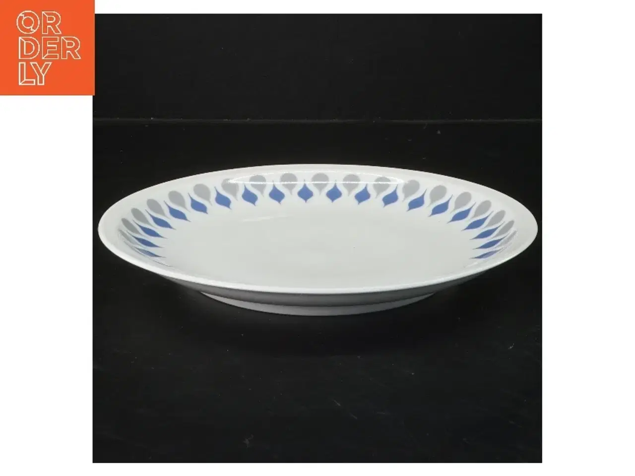 Billede 2 - Tallerken 60lå dråbe med blåt og gråt mønster (str. Ø 24 cm)