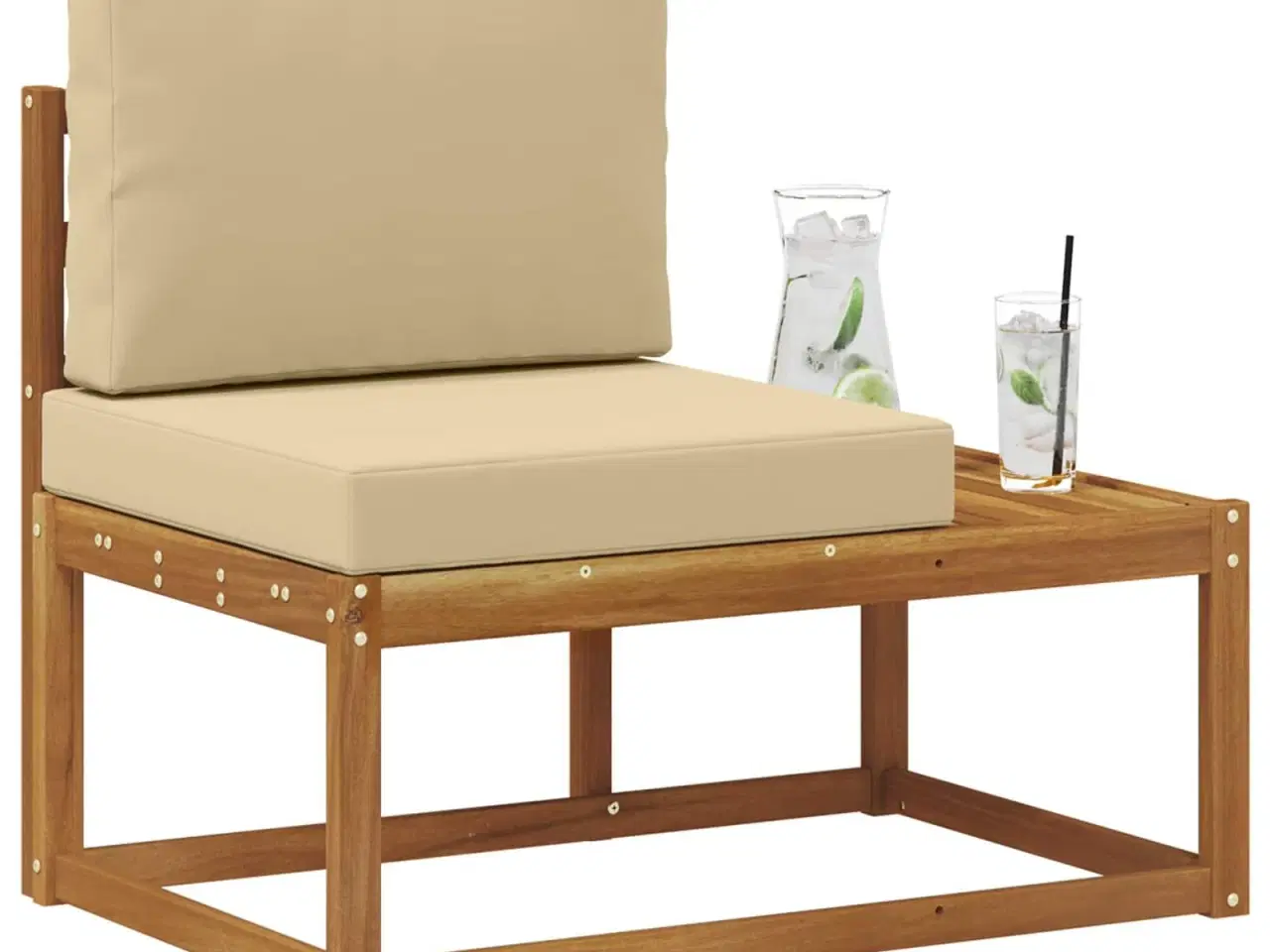 Billede 3 - Udendørs Modulsofa med pude Naturfarvet 91 x 63 x 73 cm