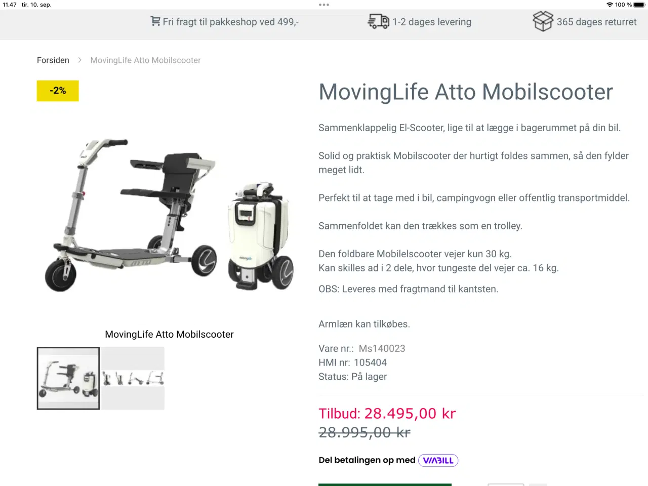 Billede 5 - Atto moving life elscooter