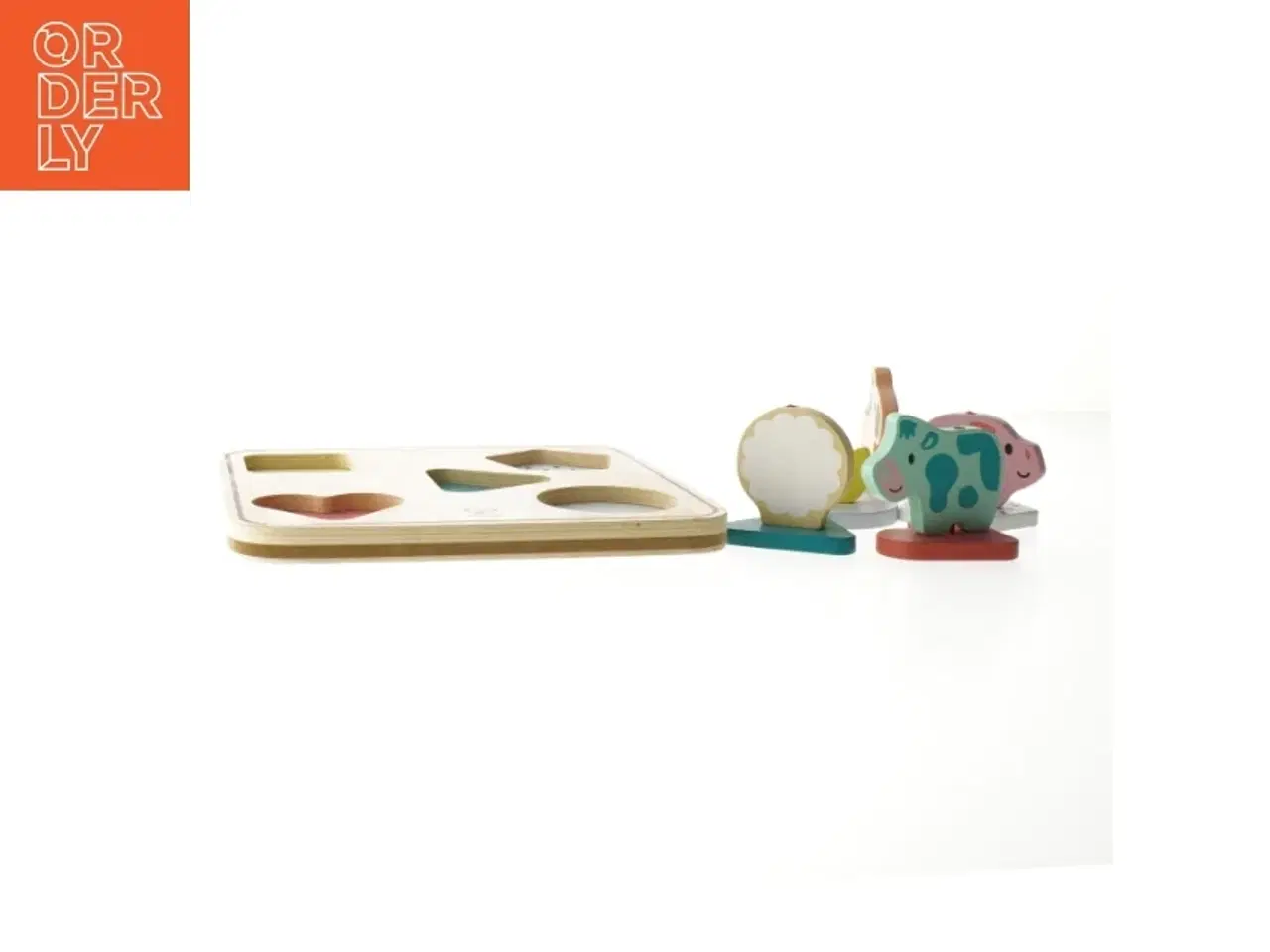 Billede 4 - Træpuslespil med lyd bondegårdsdyr fra Hape (str. 22x20,5 cm)