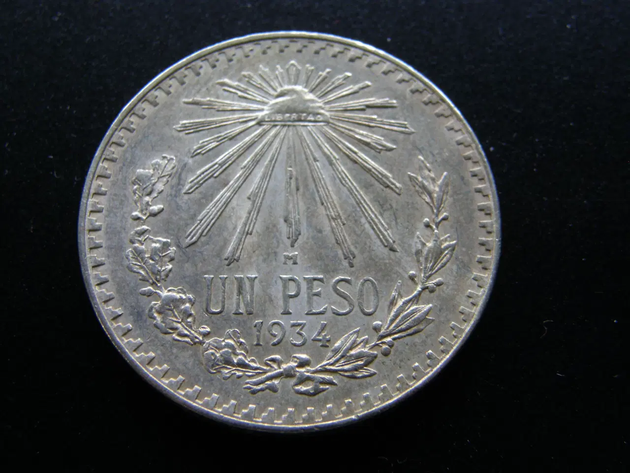 Billede 1 - Mexico  1 Peso  1934  Sølv.  KM#455