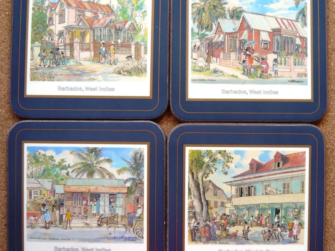 Billede 2 - Jill Walkers design - 4 coasters - Barbados scenes