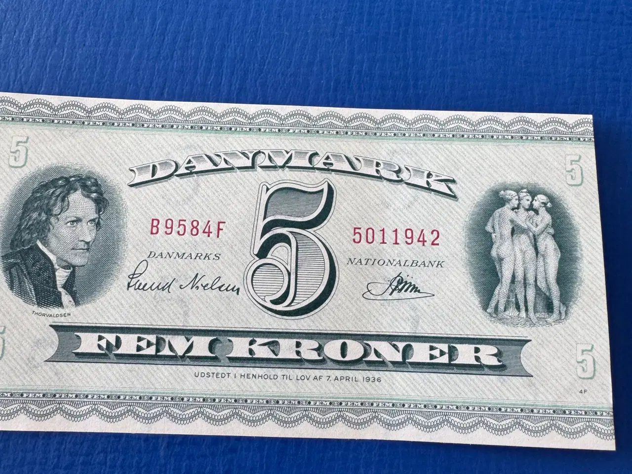 Billede 1 - 5 kr. seddel 1958