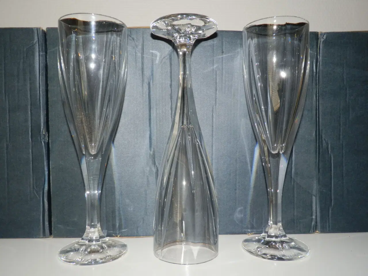 Billede 1 - 10 & 12 stk. Bohemia krystal champangeglas