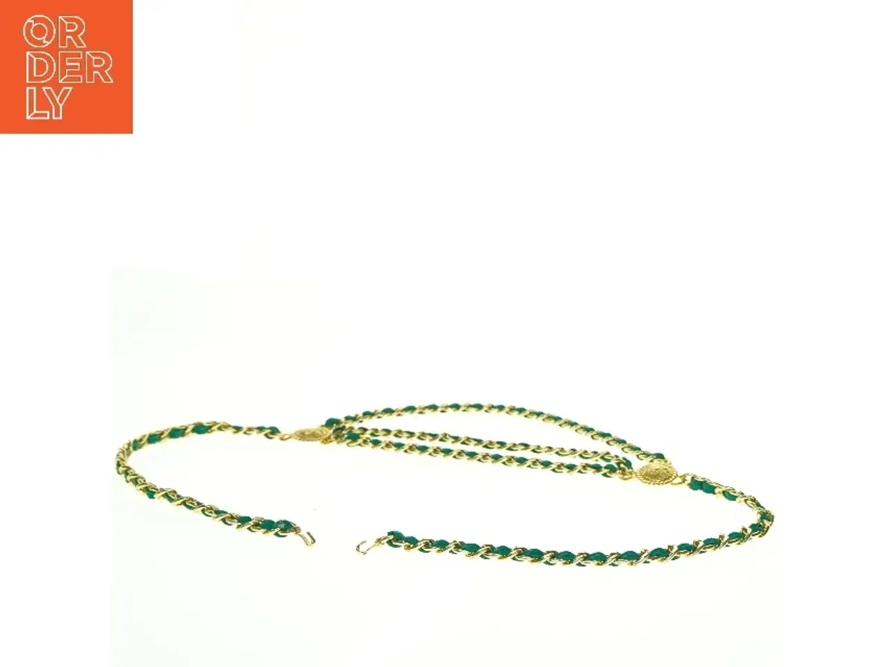 Billede 3 - Grøn og gylden halskæde (str. Længde. 102 cm)