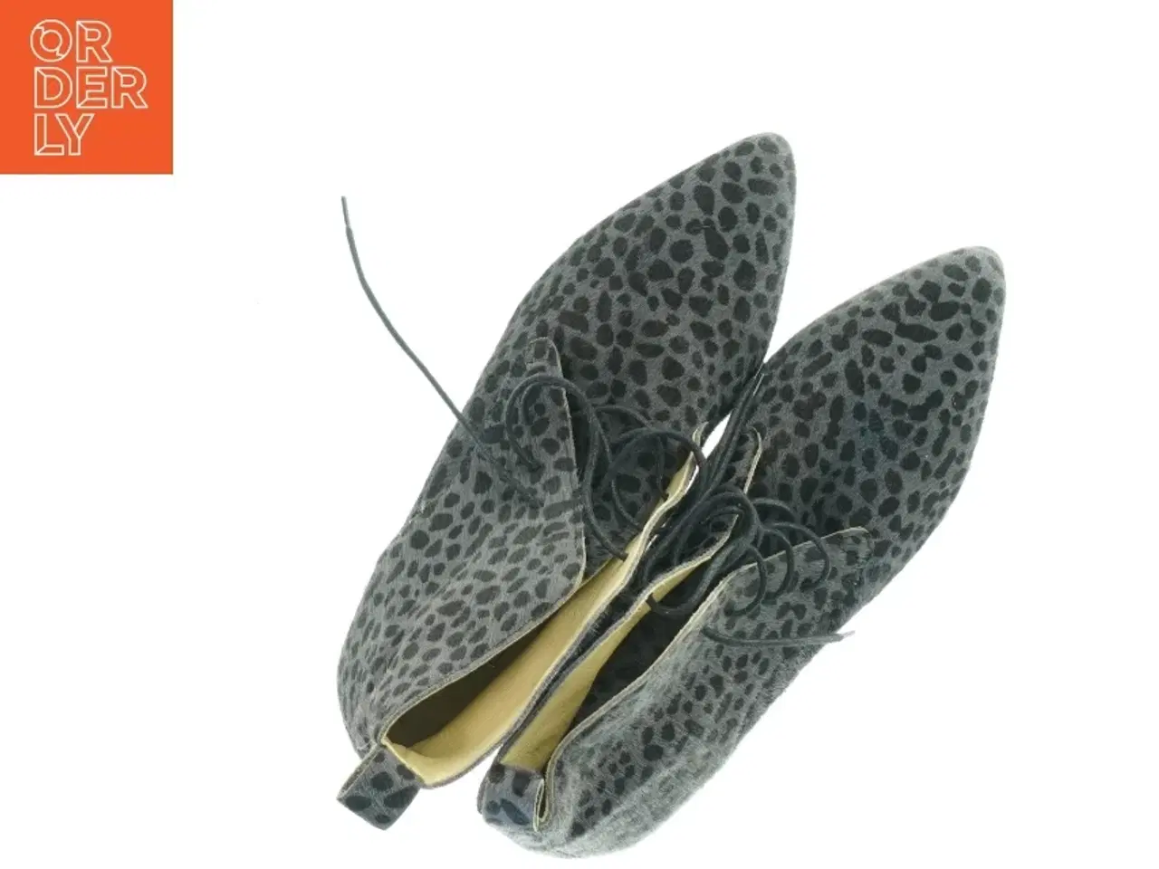 Billede 2 - Sorte ankelstøvler med leopardmønster fra Ivylee (str. 38)