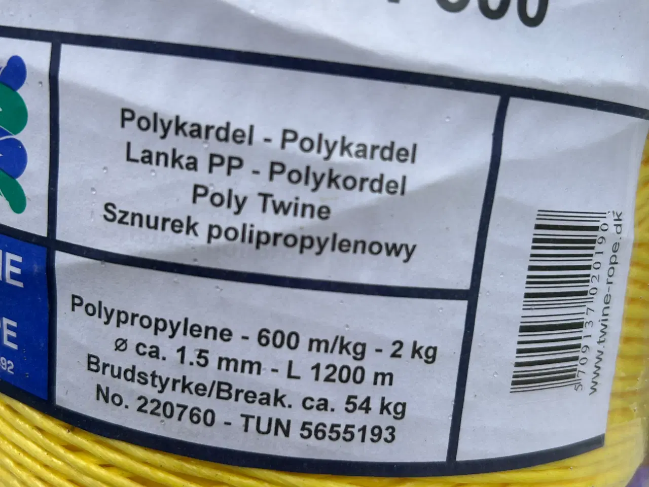 Billede 3 - Polycordel 1200m i rulle brudstyrke 54kg
