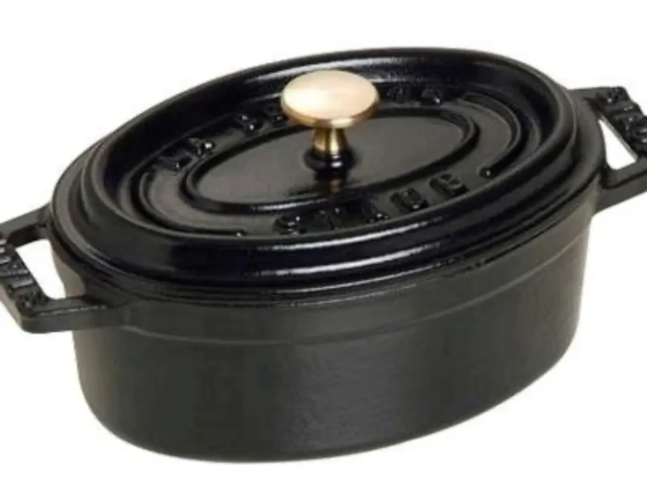 Billede 1 - Mini cocotte sort oval m/ låg 0,25 ltr Staub